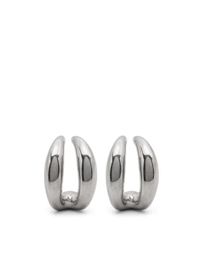 Panconesi Double Moon Earrings In Silver
