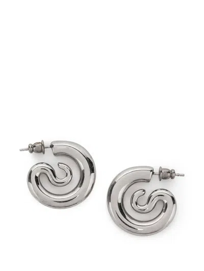 Panconesi Serpent Hoops Extra Small Earrings In Silver Tone In Metallic