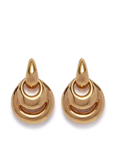 Panconesi Gold Blow Up Teardrop Earrings In White