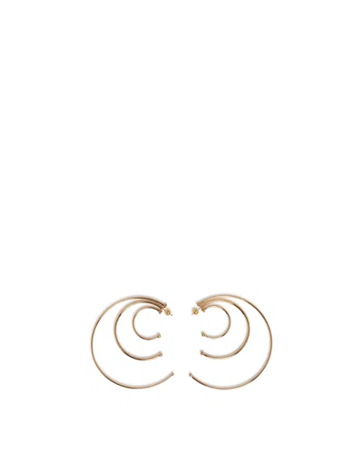 Panconesi Gold Pierced Solar Hoops Earrings