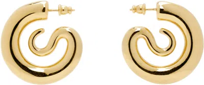 Panconesi Gold Small Serpent Hoop Earrings In Copper Gold