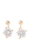 Panconesi Gold Tone Piercing Earrings With Zircons In 18k Gold Plated Brass Woman In Golden