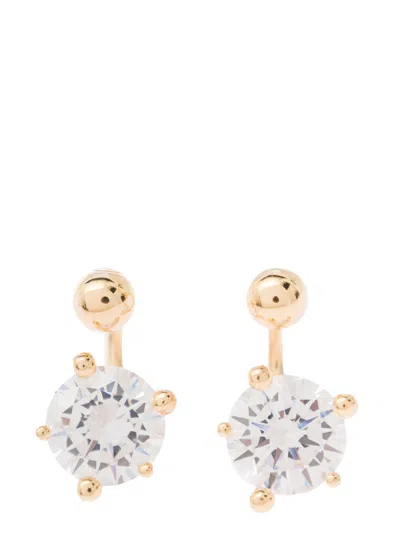 PANCONESI GOLD TONE PIERCING EARRINGS WITH ZIRCONS