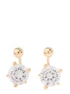 Panconesi Gold Tone Piercing Earrings With Zircons In 18k Gold Plated Brass Woman In Grey