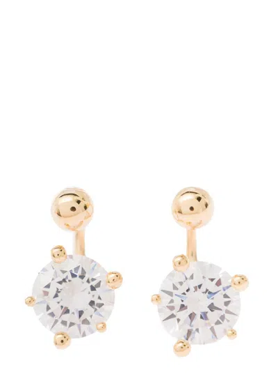 PANCONESI GOLD TONE PIERCING EARRINGS WITH ZIRCONS
