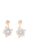 Panconesi Gold Tone Piercing Earrings With Zircons In 18k Gold Plated Brass Woman In Not Applicable