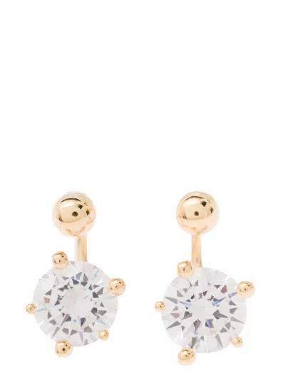 PANCONESI GOLD TONE PIERCING EARRINGS WITH ZIRCONS IN 18K GOLD PLATED BRASS WOMAN