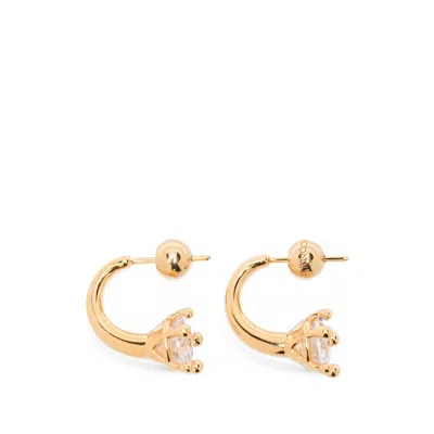 Panconesi Gold With Crystal Stone Earrings