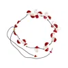 Panconesi Holiday Pearl Necklace In Red In Rosso
