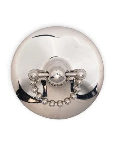 Panconesi Lamina Barbell Brooch In Silver