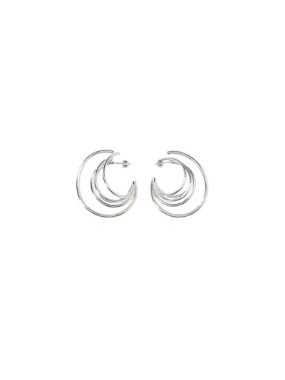 Panconesi Light & Natural 100% Brass Bijoux Earrings For Women In Silver