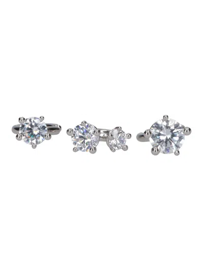 Panconesi Light & Natural 100% Brass Mini Bijou Earrings In Silver