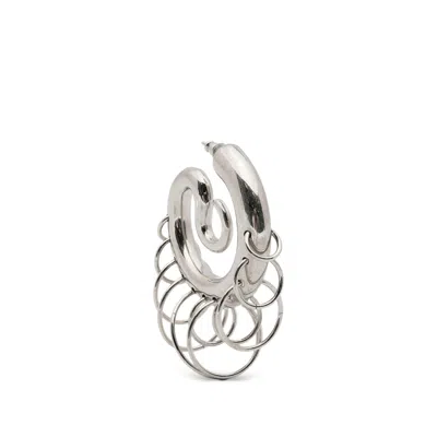 Panconesi Medium Pierced-serpent Hoop Earrings In Silver