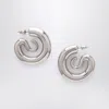 Panconesi Small Silver Serpent Hoops Earrings In Metallic