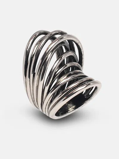 Panconesi 'orbit Multi Ring' Silver Copper Ring
