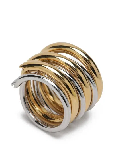 PANCONESI "ORBIT" RING,S26.FG009.P SILVER GOLD