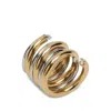 Panconesi Spiral Ring In Gold And Silver Tone In Brown