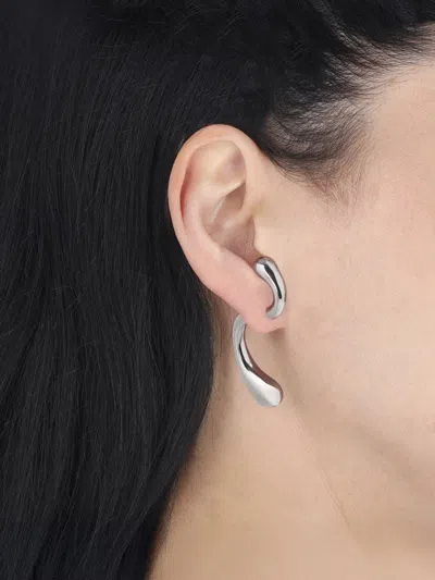 Panconesi Organic Sculptural Hoop Earrings In Silver