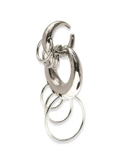 Panconesi Pierced Circle Hoop-charm Ear Cuff In Silver