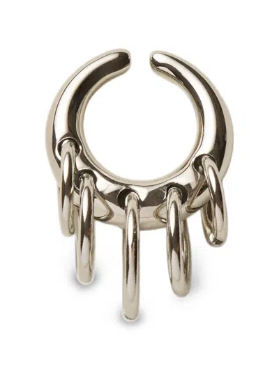 Panconesi Pierced Circle Single Ear Cuff In Metallic