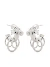 Panconesi Pierced Embellished Hoop Earrings In Grey