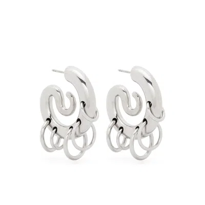 Panconesi Pierced Serpent Hoop Earrings In Silver