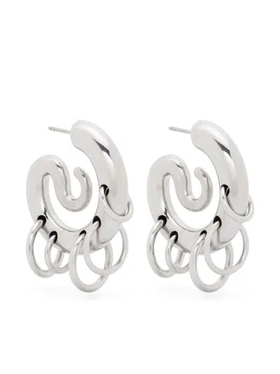 Panconesi Pierced Serpent Hoop Earrings In Grey