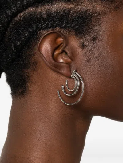 Panconesi Pierced Solar Triple-hoop Earrings In Silver