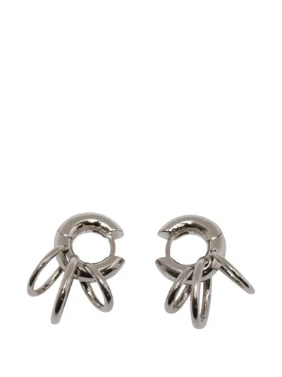 Panconesi Piercing-detail Hoop Earrings In Silver