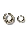 Panconesi Polished Silver Circle Ear Cuffs In Metallic