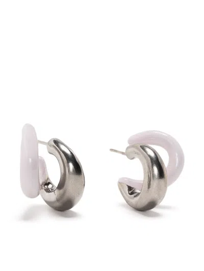 Panconesi Silver-tone Chunky Half Hoop Earrings