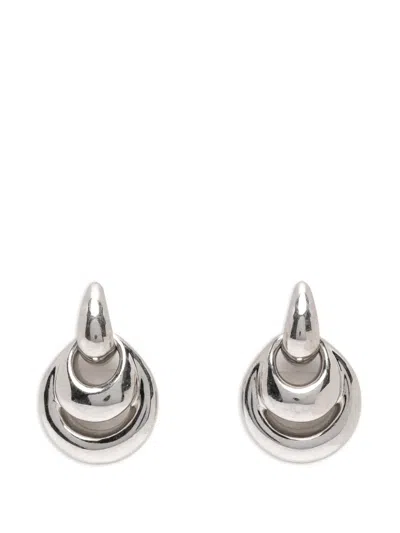 Panconesi Sculptural Drop Earrings In Silver