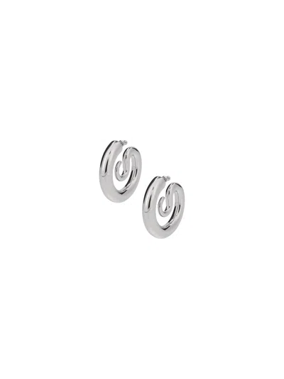Panconesi Sculptural Hoop Earrings In Silver
