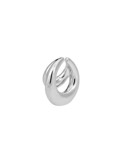 Panconesi Sculptural Open Hoop Earrings In Silver