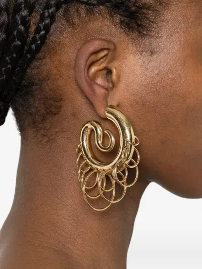 Panconesi Serpent Hoop Earrings In Gold