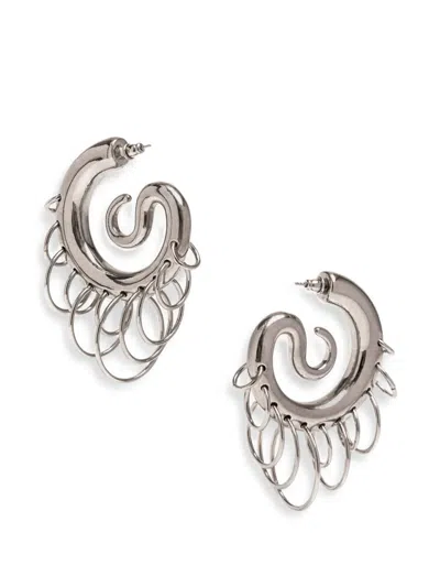 Panconesi Serpent Hoop Earrings In Green