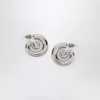 Panconesi Serpent Hoops Extra Small Earrings In Silver Tone In Metallic
