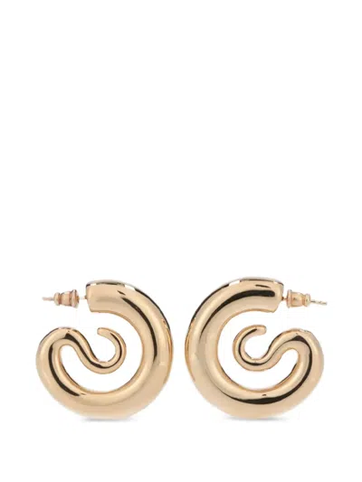 Panconesi Serpent Spiral-hoop Earrings In Gold