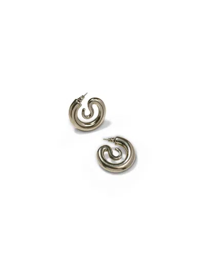 Panconesi Serpentine Small Hoop Earrings With Polished Metallic Finish In Gold