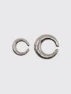 Panconesi Set Of Two Minimalist Ear Cuffs In Chrome-plated Metal In Metallic