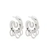 Panconesi Pierced Serpent Hoop Earrings In Silver