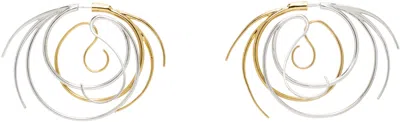 Panconesi Silver & Gold Vortice Large Earrings In Multi