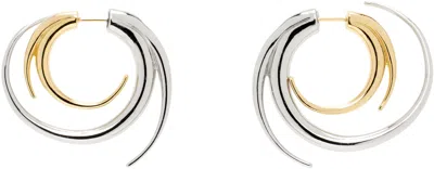 Panconesi Silver & Gold Vortice Medium Earrings In Metallic