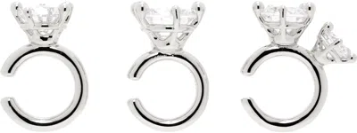 Panconesi Silver Constellation Ear Cuff Set In Brass Silver
