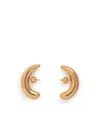 Panconesi Silver 'half Moon Hoops' Earrings In Gold