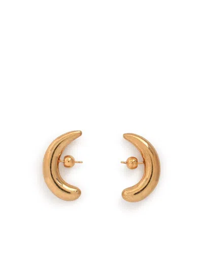 Panconesi Silver 'half Moon Hoops' Earrings In Gold