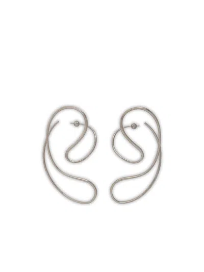 Panconesi Silver 'p Continua Large' Earrings In Metallic