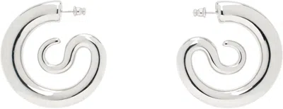 Panconesi Silver Serpent Hoops Medium Earrings In Copper Silver