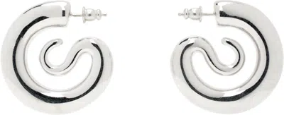 Panconesi Silver Small Serpent Hoop Earrings In Copper Silver