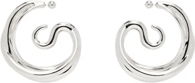 Panconesi Silver Triptych Large Earrings In Metallic